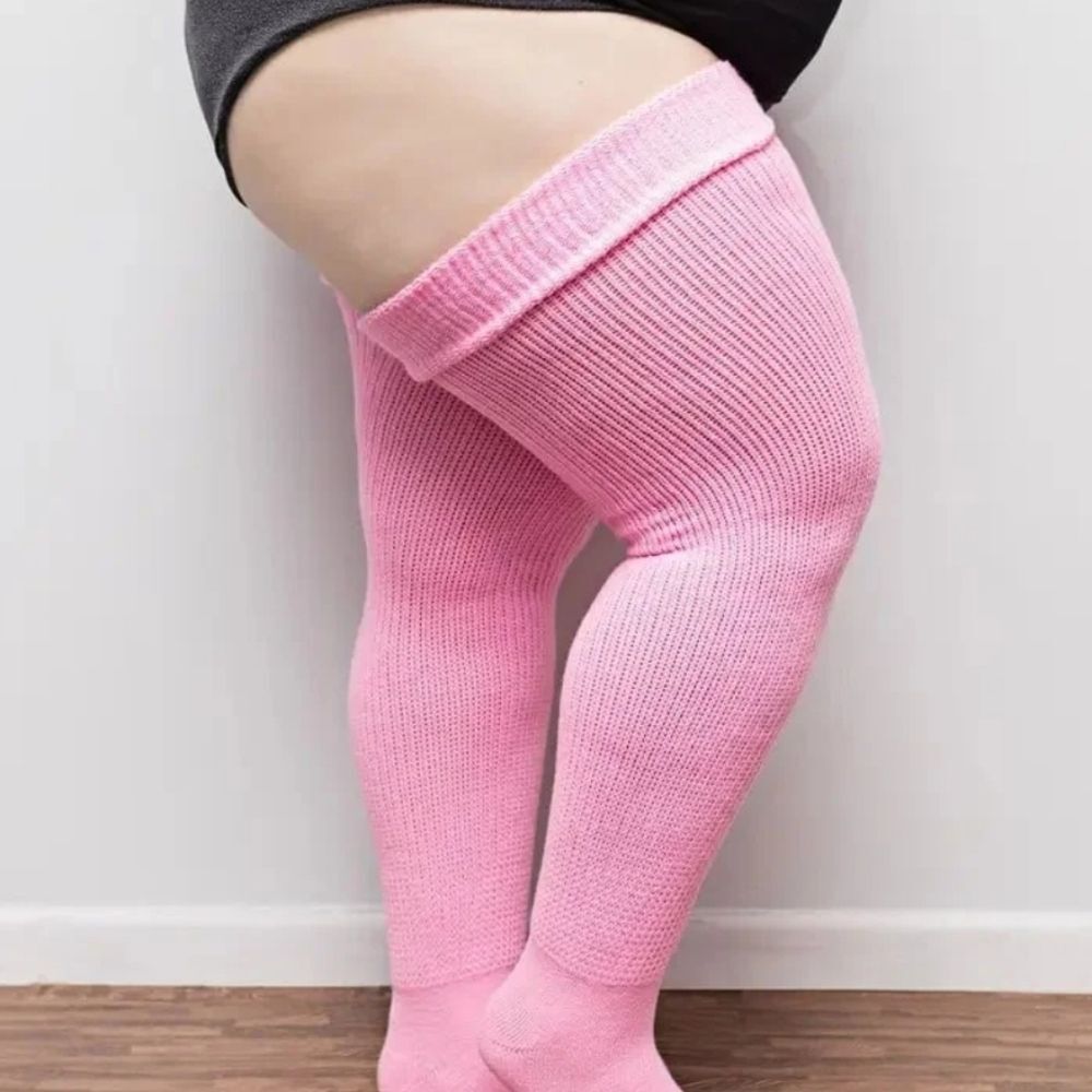 Thunda Thighs Bubble Gum Pink Thigh High Socks